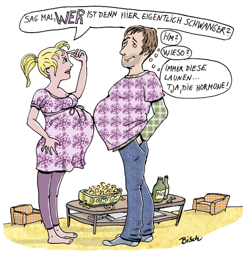 Cartoon: Wer ist hier schwanger (medium) by BiSch tagged vatertag,father,vater,schwanger,pregnant,bierbauch,vatertag,vater,schwanger,bierbauch