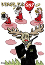 Cartoon: Drei Engel für 007 (small) by BiSch tagged engel,angel,elch,007,moose,weinachten,christmas,rentier,reindeer