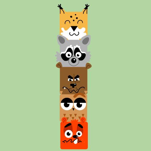 Cartoon: Tier Totem (medium) by Grabowski84 tagged totem,animals,brigt,color