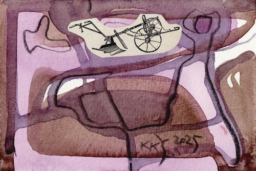 Cartoon: Abstractionism is a plow art (medium) by Kestutis tagged abstractionism,plow,art,kunst,dada,postcard,kestutis,lithuania