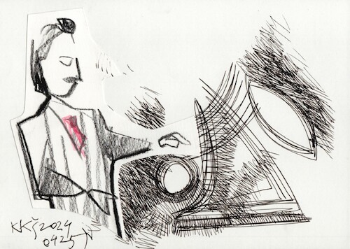 Cartoon: Actor (medium) by Kestutis tagged actor,sketch,art,scene,theater,kunst,kestutis,lithuania