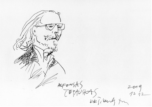 Cartoon: Alfonsas Cepauskas (medium) by Kestutis tagged sketch,kestutis,lithuania,kunst,art