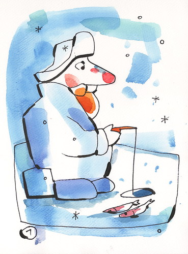 Cartoon: ANGLER (medium) by Kestutis tagged adventure,lithuania,kestutis,winter,fish,fisch,story,comic,strip,eisfischen,fishing,ice,angler