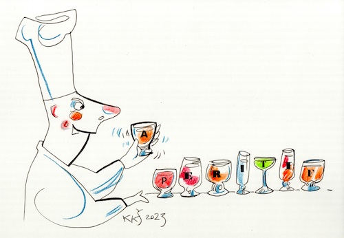 Cartoon: Aperitif. Bon Appetit! (medium) by Kestutis tagged apetit,aperitif,kestutis,lithuania,food,cook,chef