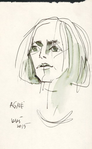 Cartoon: Artist Agne (medium) by Kestutis tagged kestutis,artist,sketch,lithuania