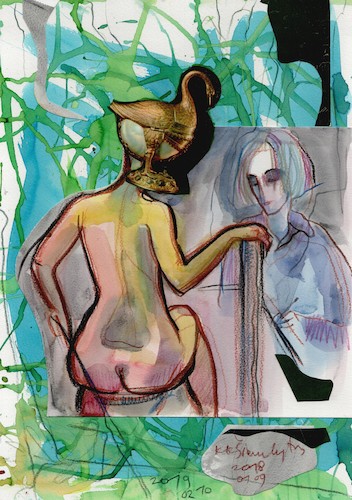 Cartoon: Artist and model (medium) by Kestutis tagged sketch,collage,kestutis,lithuania,art,kunst