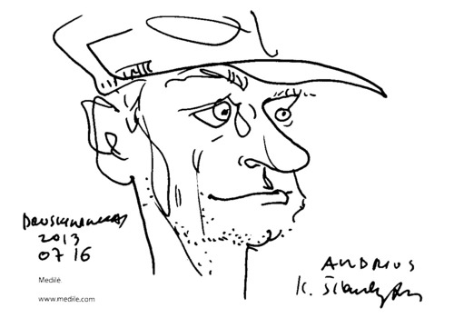 Cartoon: Artist Andrius (medium) by Kestutis tagged artist,kestutis,lithuania,sketch,caricature