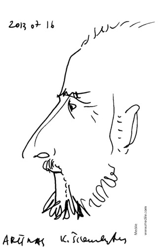 Cartoon: Artist Arunas (medium) by Kestutis tagged caricature,artist,kestutis,lithuania,sketch