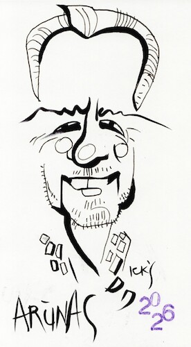 Cartoon: Arunas Beksta (medium) by Kestutis tagged sketch,caricature,kestutis,lithuania,painter