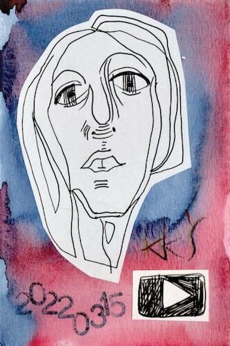 Cartoon: Automatic drawing 3 (medium) by Kestutis tagged war,ukraine,russia,russland,dada,postcard,drawing,kestutis,lithuania