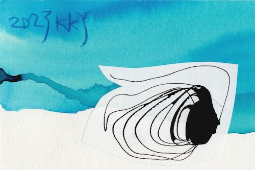 Cartoon: Automatism has come (medium) by Kestutis tagged automatism,dada,ink,art,kunst,postcard,kestutis,lithuania
