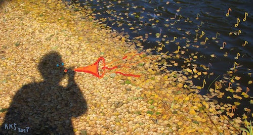 Cartoon: Autumn tune (medium) by Kestutis tagged autumn,tune,melody,music,nature