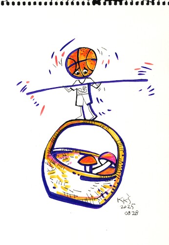 Cartoon: Basketball Championship (medium) by Kestutis tagged europe,sports,mushroom,basketball,championship,kestutis,lithuania
