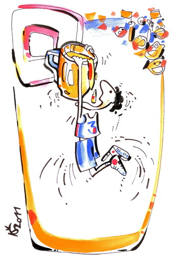 Cartoon: BASKETBALL PLAYERS DREAM (medium) by Kestutis tagged basketball,sport,beer,fans