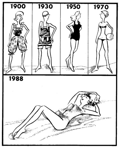 Cartoon: Beach fashion (medium) by Kestutis tagged siaulytis,kestutis,woman,man,fashion,beach,lithuania,sluota