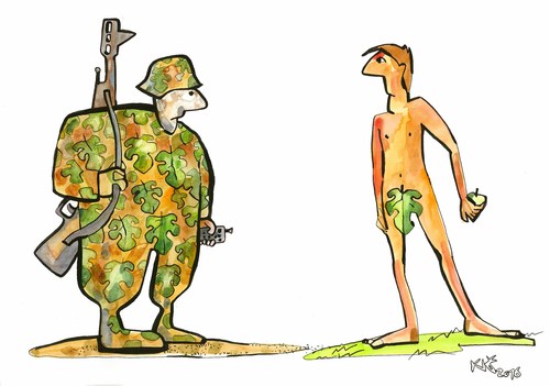 Cartoon: Bellicosity (medium) by Kestutis tagged army,forces,war,kestutis,lithuania