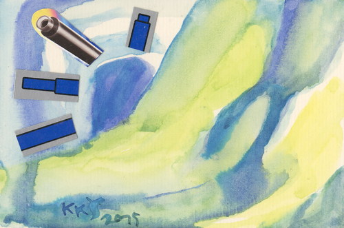Cartoon: Blue sun (medium) by Kestutis tagged sun,dada,postcard,nature,kestutis,lithuania