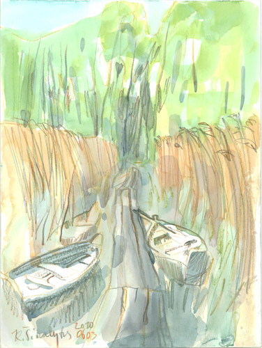 Cartoon: BOATS (medium) by Kestutis tagged lake,summer,lithuania,boats,boote,kestutis