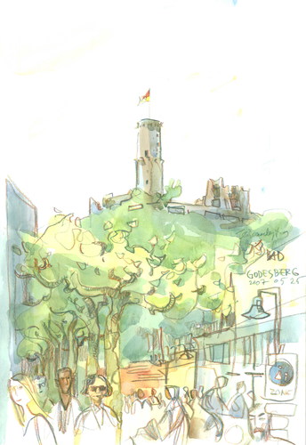 Cartoon: BONN. BAD GODESBERG (medium) by Kestutis tagged watercolor,germany,deutschland,sketch,boon,rhein,skizze