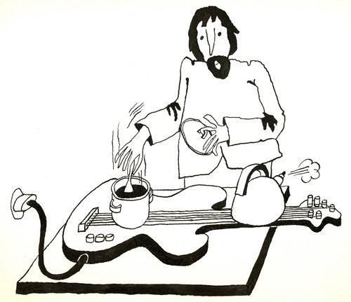 Cartoon: BREAKFAST (medium) by Kestutis tagged electric,guitar,breakfast,music