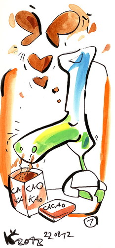 Cartoon: CACAOMAN (medium) by Kestutis tagged batman,schmetterling,butterfly,adventures,lithuania,siaulytis,kestutis,chef,turtle,animal,comic,kitchen,strip,man,cacao,pirate