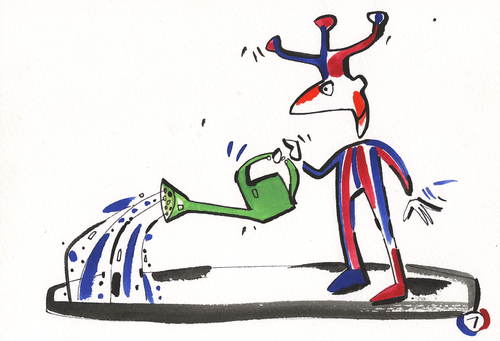 Cartoon: CARTOONIST GARDEN (medium) by Kestutis tagged humor,frühling,spring,garden,cartoonist,kestutis,lithuania