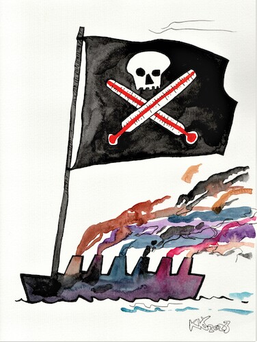 Cartoon: Climate pirates (medium) by Kestutis tagged pirate,climate,kestutis,lithuania,limawandel,thermometer,temperature