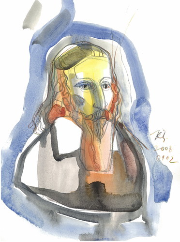 Cartoon: Comenius (medium) by Kestutis tagged comenius,kestutis,lithuania,watercolor,portrait