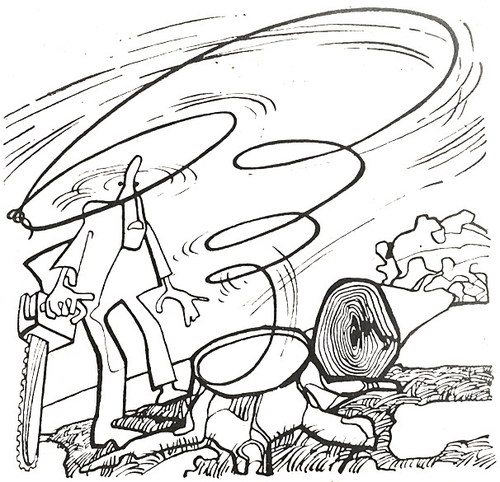 Cartoon: CONNECTION (medium) by Kestutis tagged tree,nature