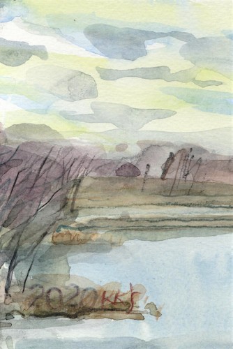 Cartoon: Cropped landscape (medium) by Kestutis tagged landscape,kestutis,lithuania,postcard,art,kunst,watercolor