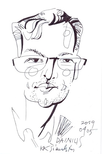 Cartoon: Dainius Radzevicius (medium) by Kestutis tagged journalists,kestutis,lithuania,sketch