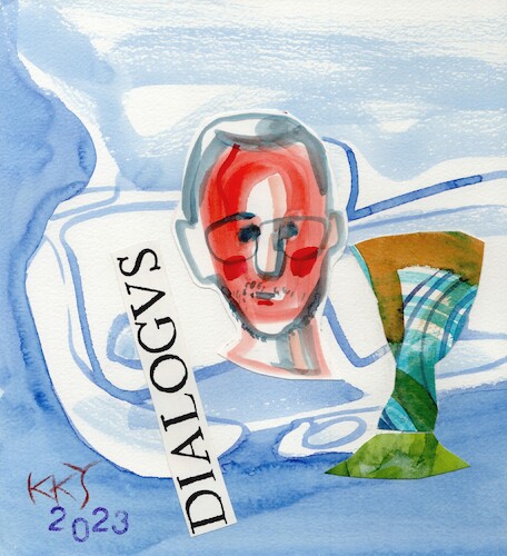 Cartoon: Dialogue with a glass of wine (medium) by Kestutis tagged glass,wine,dialogue,art,kunst,kestutis,lithuania