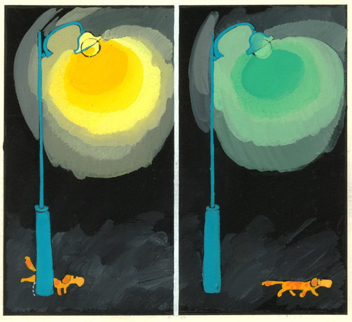 Cartoon: Dog at night (medium) by Kestutis tagged dogs