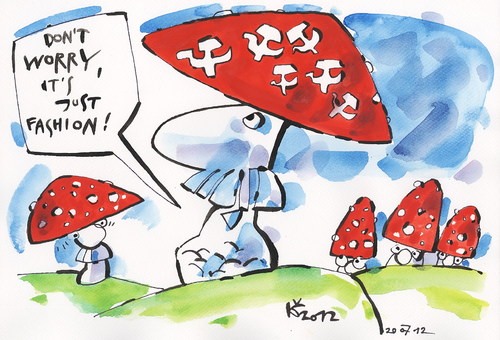 Cartoon: DONT WORRY! (medium) by Kestutis tagged fashion,forest,news,vald,aktuelles,pilze,mushrooms,socialism,communism,red,rot