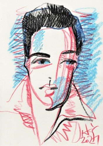 Cartoon: Elvis Presley (medium) by Kestutis tagged rock,and,roll,music,singer,sketch,kestutis,lithuania