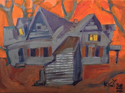 Cartoon: Evening (medium) by Kestutis tagged evening,acrylic,art,kunst,kestutis,lithuania