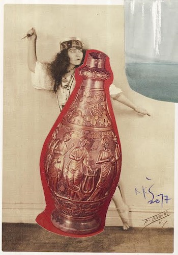 Cartoon: Ewer with the Muses (medium) by Kestutis tagged ewer,muses,dada,postcard,theater,actor,art,kunst,kestutis,lithuania