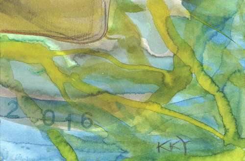 Cartoon: Fish dimension. Under the ice (medium) by Kestutis tagged dada,postcard,watercolor,liner,fish,dimension,ice,kestutis,lithuania