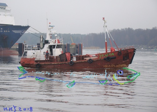 Cartoon: Fishing boat reflection (medium) by Kestutis tagged reflection,kestutis,lithuania,observagraphics,boat,sea,fish