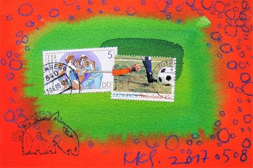 Cartoon: Football fans. DADA Sports (medium) by Kestutis tagged football,fans,sports,dada,postcard,mail,art,kunst,soccer,kestutis,lithuania