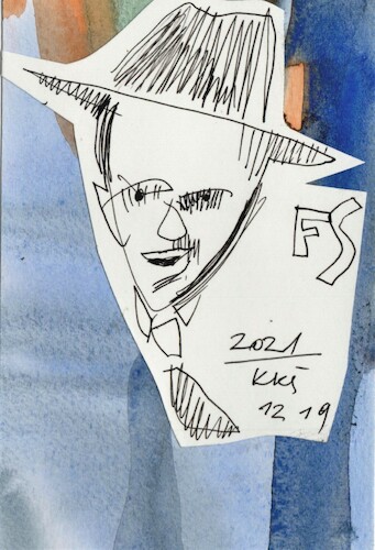 Cartoon: Frank Sinatra 2 (medium) by Kestutis tagged singer,actor,postcard,sketch,sinatra,music,kestutis,lithuania