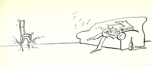 Cartoon: FRIDAY EVENING (medium) by Kestutis tagged alcohol,guitar,dance,sofa,friday,evening,man