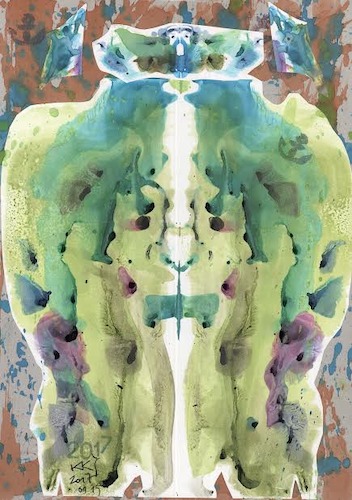 Cartoon: Green man (medium) by Kestutis tagged green,man,dada,watercolor,klecksography,art,kunst,kestutis,lithuania