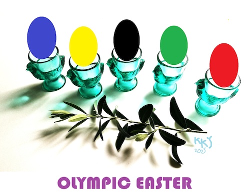Cartoon: Happy Easter (medium) by Kestutis tagged happy,easter,sport,color,olympic,games,kestutis,lithuania,frohe,ostern