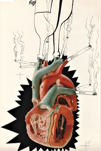 Cartoon: Homo sapiens communication (medium) by Kestutis tagged homo,sapiens,kestutis,lithuania,communication,heart,alcohol,tobacco,cigarettes