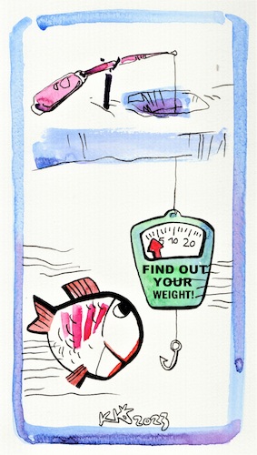 Cartoon: Ice fishing (medium) by Kestutis tagged ice,fishing,fish,weight,winter,kestutis,lithuania