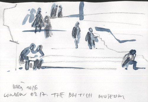 Cartoon: In the Britich museum (medium) by Kestutis tagged sketch,museum,britain,art,kunst,kestutis,lithuania,london