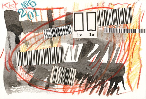 Cartoon: Inflation (medium) by Kestutis tagged dada,postcard,kestutis,lithuania,inflation,barcode