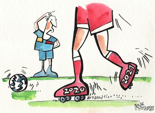 Cartoon: INNOVATION (medium) by Kestutis tagged innovation,uefa,euro,fans,soccer,referee,football,spiel,europameisterschaft,ball,kestutis,lithuania