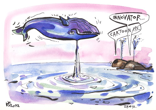 Cartoon: INNOVATOR (medium) by Kestutis tagged innovator,cartoonist,kestutis,siaulytis,lithuania,nature,ocean,whale